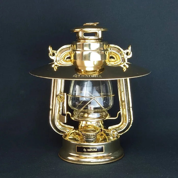 金メッキ小型オイルランタン&真鍮ランタンシェード【色付きホヤ付き】