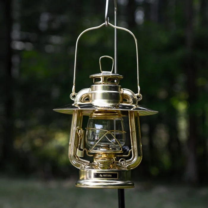 金メッキ小型オイルランタン&真鍮ランタンシェード【色付きホヤ付き】