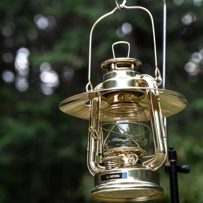 金メッキ小型オイルランタン&真鍮ランタンシェード【色付きホヤ付き】