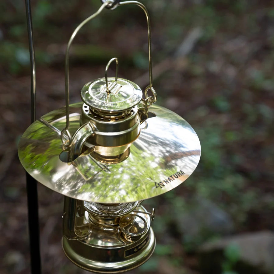 金メッキ小型オイルランタン&真鍮ランタンシェード【色付きホヤ付き】