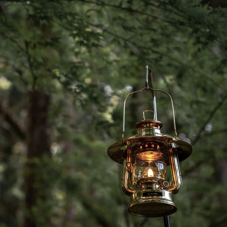 金メッキ小型オイルランタン&真鍮ランタンシェード【色付きホヤ付き】