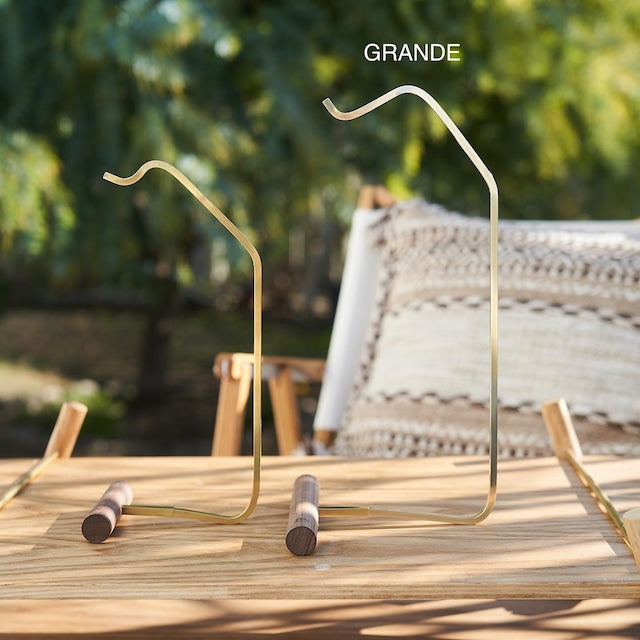 真鍮とウォールナット丸棒のランタンスタンド【GRANDE】