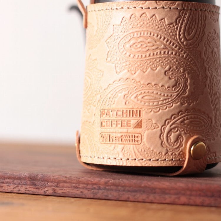 Coresドリップポット用ペイズリー柄レザーカバー