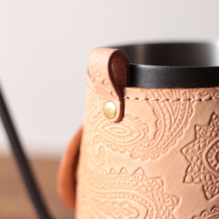 Coresドリップポット用ペイズリー柄レザーカバー