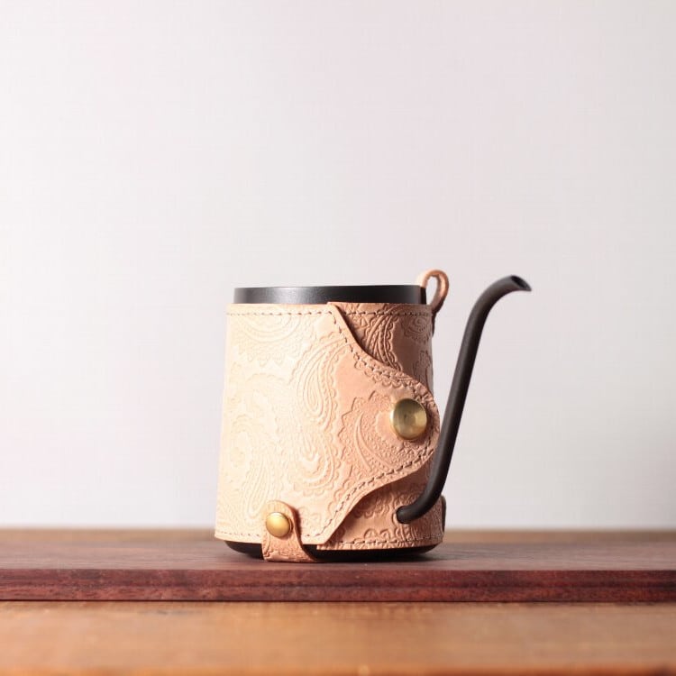 Coresドリップポット用ペイズリー柄レザーカバー