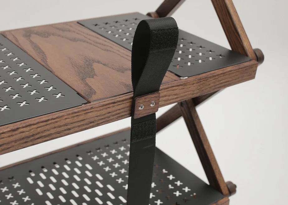 アイアン&ウッド 3段ラック(ウォールナット色)