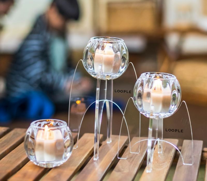 キャンドルグラススタンド「クリア」 L