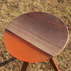 杢境 L size - ブラックウォールナット × アンバーレジン(ハーフクリア) - 三脚用テーブル天板